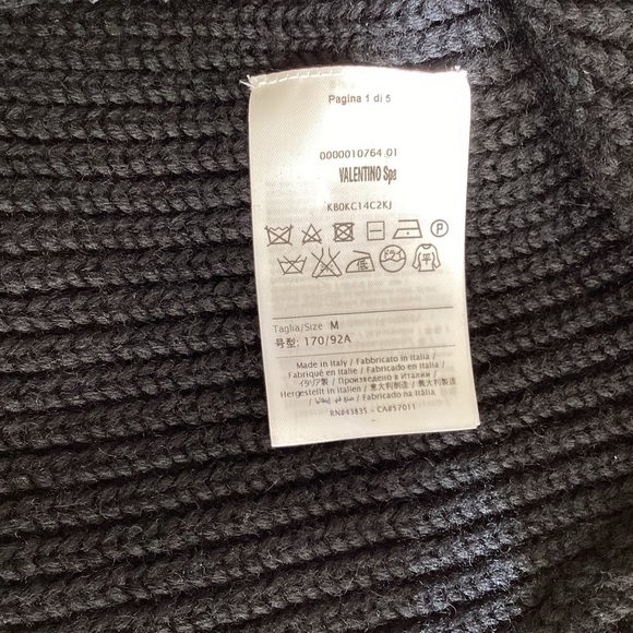 Valentino Spa Black Wool Frayed High Neck Backles Sweater SZ M - Picture 7 of 8